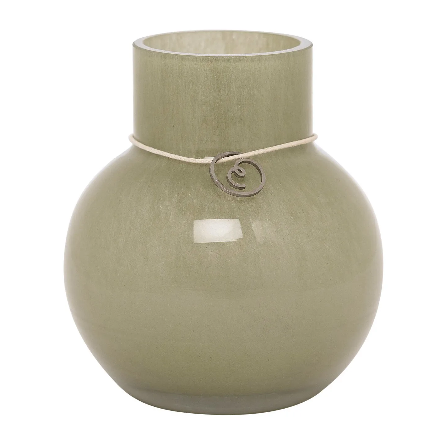 Vase en verre Ernst rond et vert, H10 cm Ø9 cm ERNST