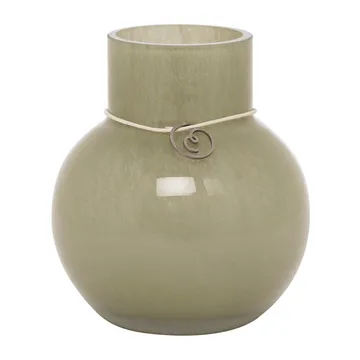 Vase en verre Ernst rond et vert - H10 cm Ø9 cm - ERNST