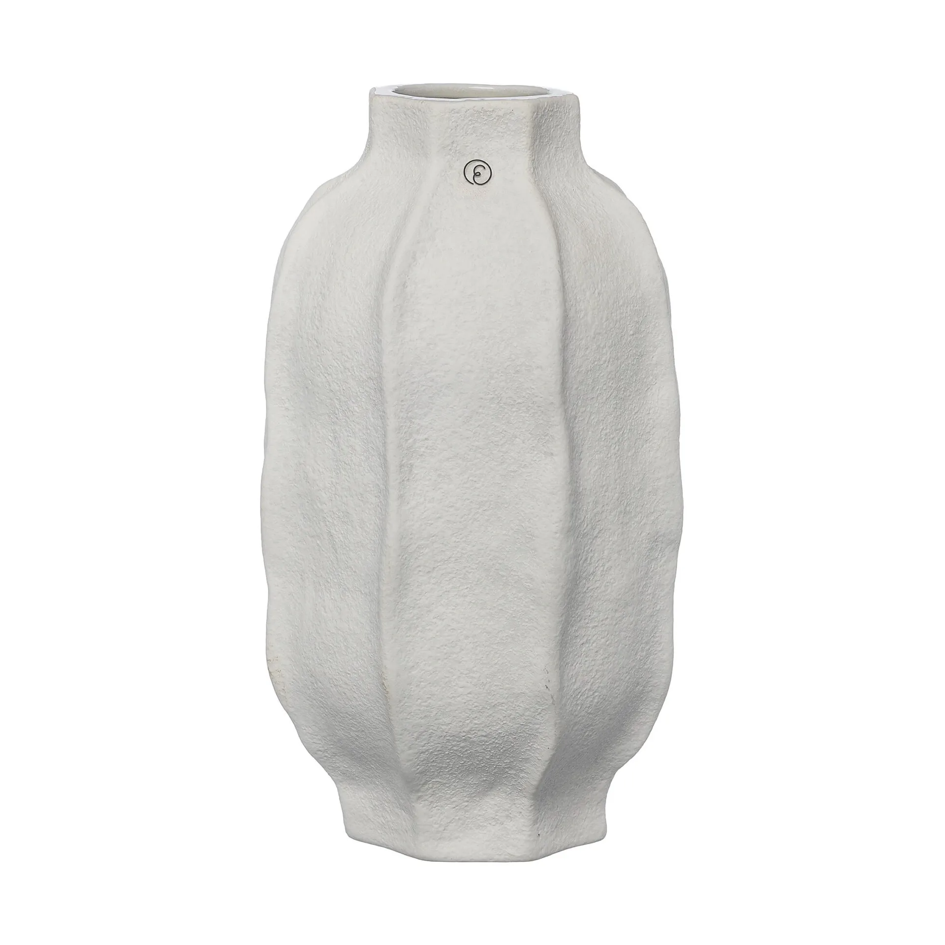 Vase Ernst en grès Ø13x22 cm, Blanc nature ERNST