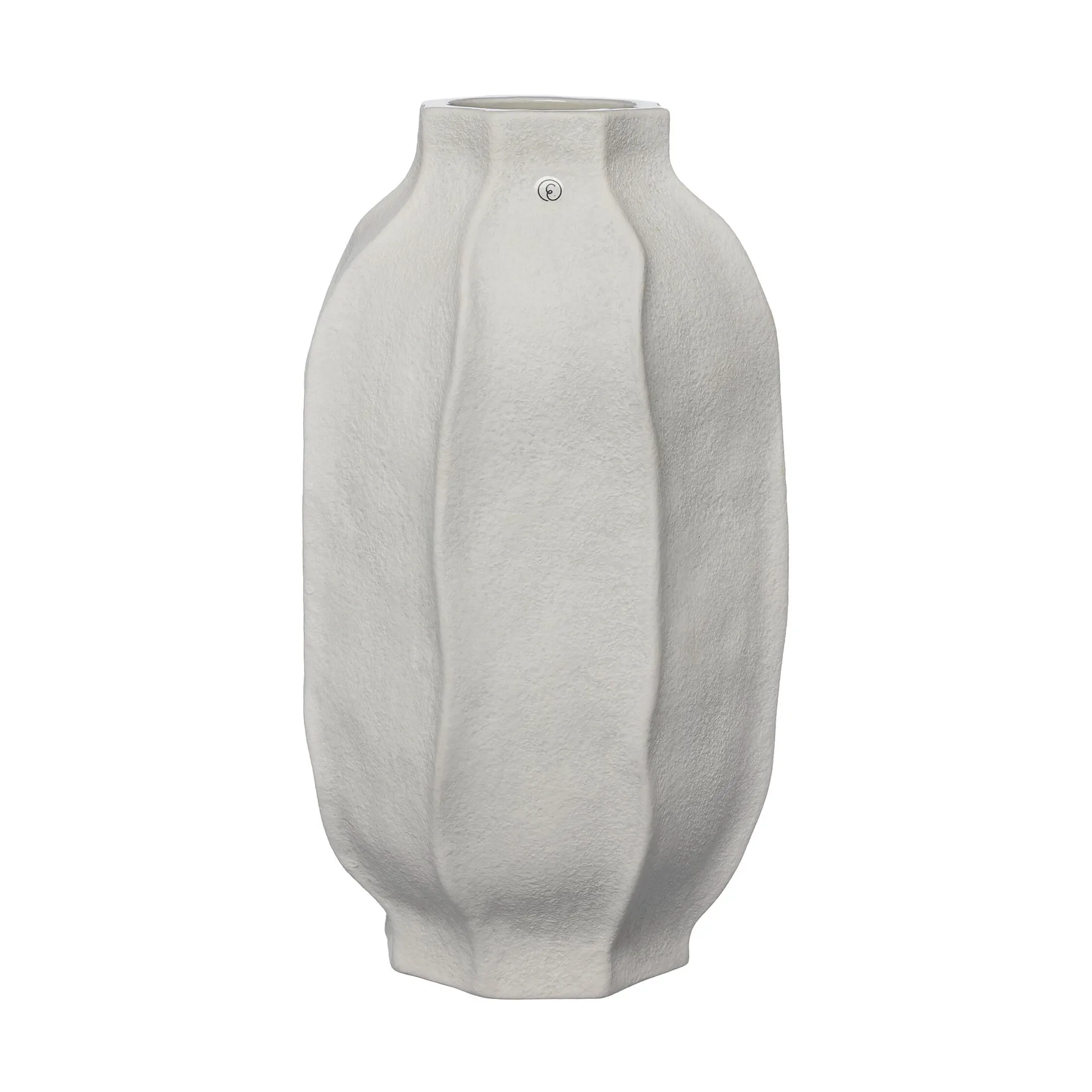 Vase Ernst en grès Ø18x30 cm, Blanc nature ERNST