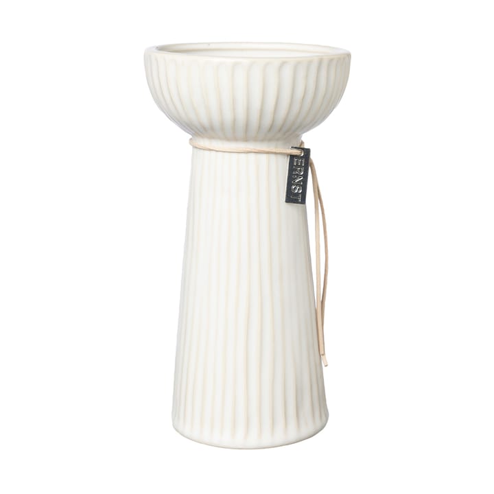 Vase hyacinthe Ernst nervuré 19 cm, Blanc naturel ERNST