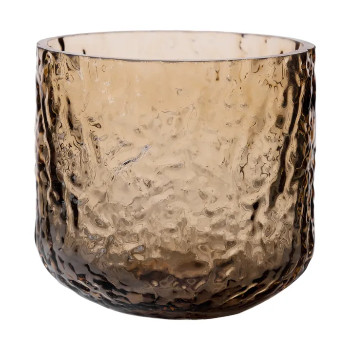 Vase/photophore à motif Ernst - Ambre, Ø9x10 cm - ERNST