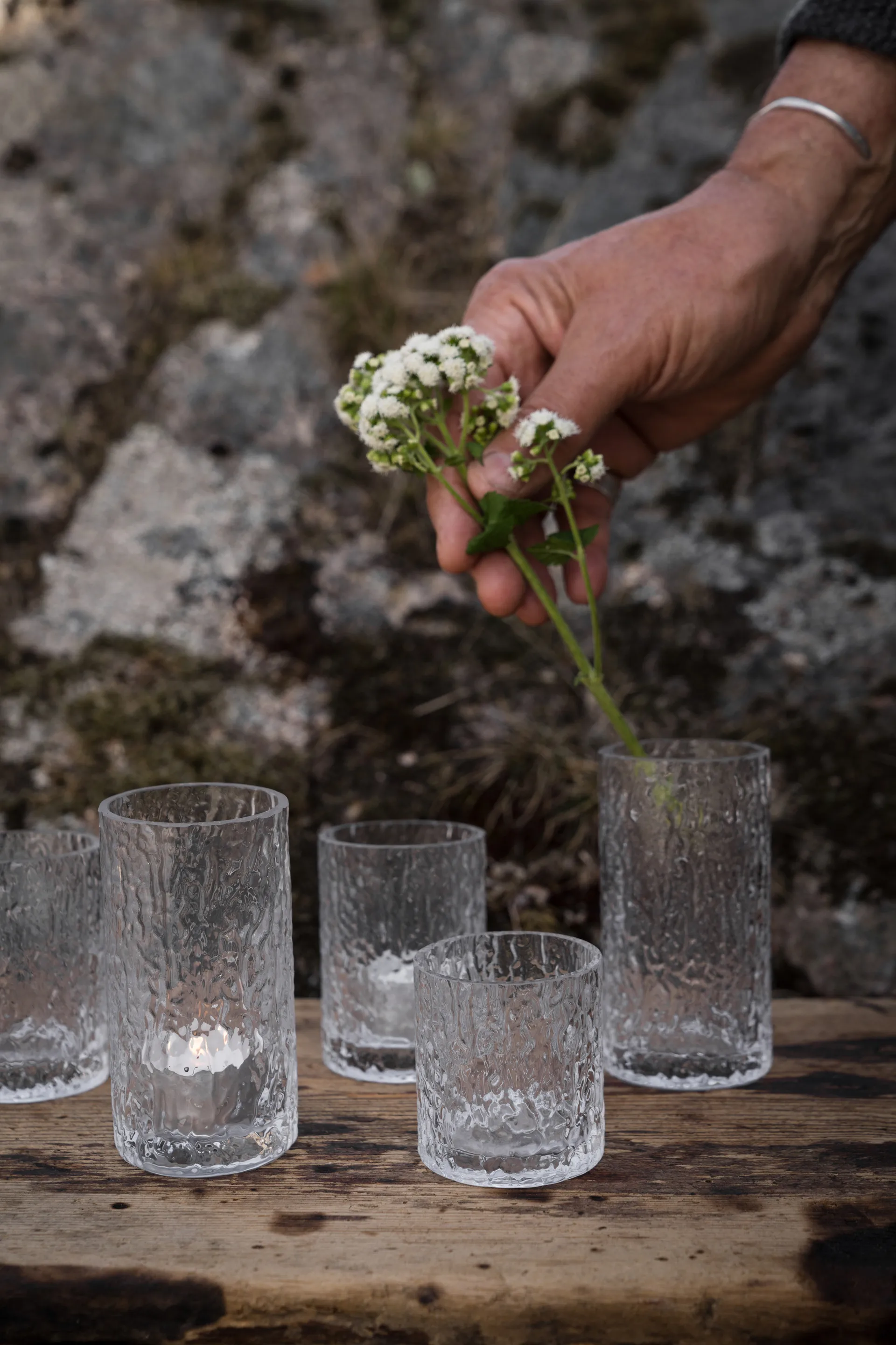 Vase/photophore à motif Ernst, Clair, Ø5,3x11,3 cm ERNST