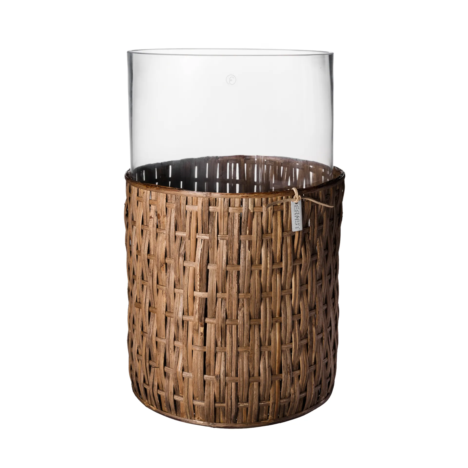 Vase/photophore Ernst en panier, Brun foncé, Ø18x30 cm ERNST