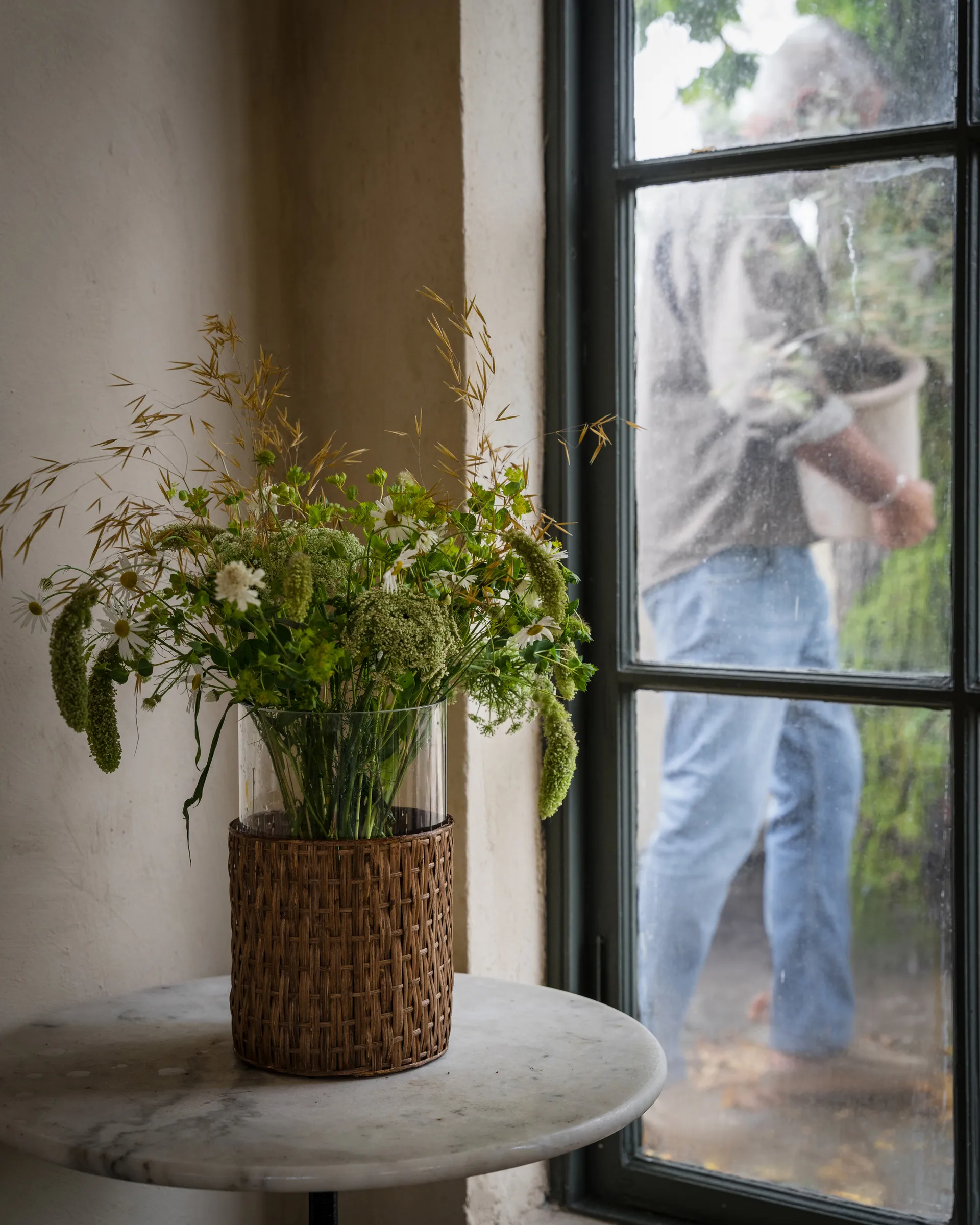 Vase/photophore Ernst en panier, Brun foncé, Ø18x30 cm ERNST
