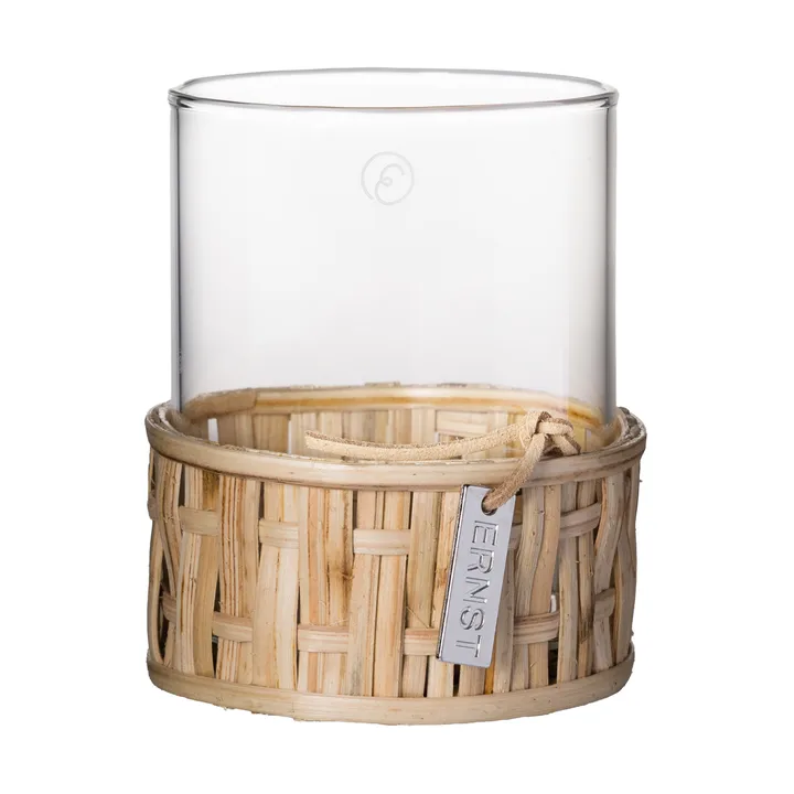 Vase/photophore Ernst en panier - Naturel, Ø7x8,5 cm - ERNST