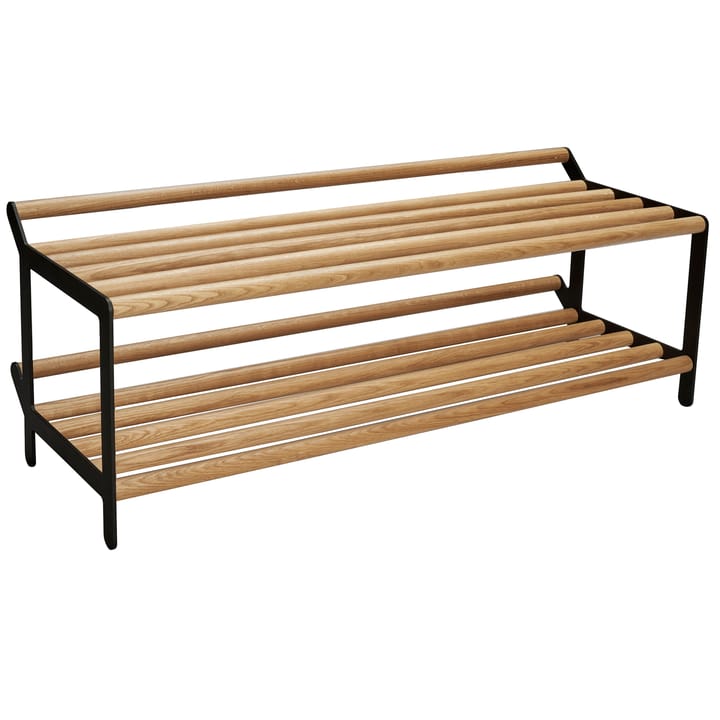 Banc avec rangement chaussures Tamburin 100cm - Bouleau-noir - Essem Design