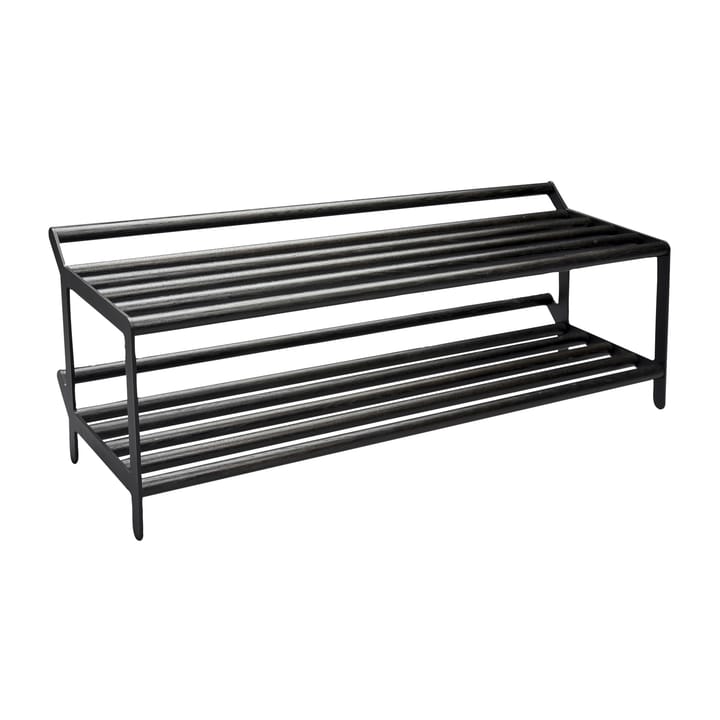 Banc avec rangement chaussures Tamburin 100cm - Chêne peint noir-noir - Essem Design