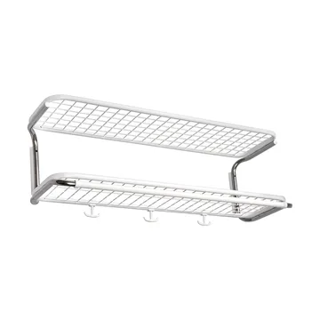 Étagère à chapeaux Classic 650 - blanc/chrome, 2 niveaux, 80 cm - Essem Design
