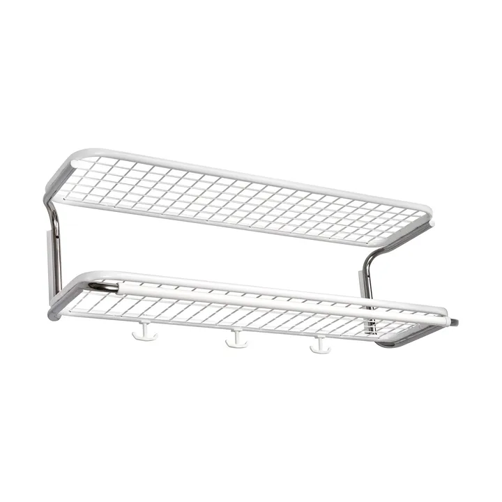 Étagère à chapeaux Classic 650 - blanc/chrome, 2 niveaux, 80 cm - Essem Design