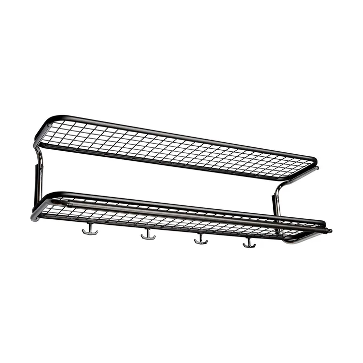 Étagère à chapeaux Classic 650 - noir/chrome, 2 niveaux, 100 cm - Essem Design