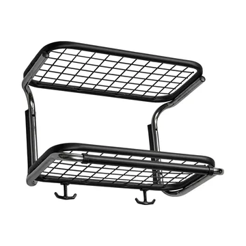 Étagère à chapeaux Classic 650 - noir/chrome, 2 niveaux, 40 cm - Essem Design
