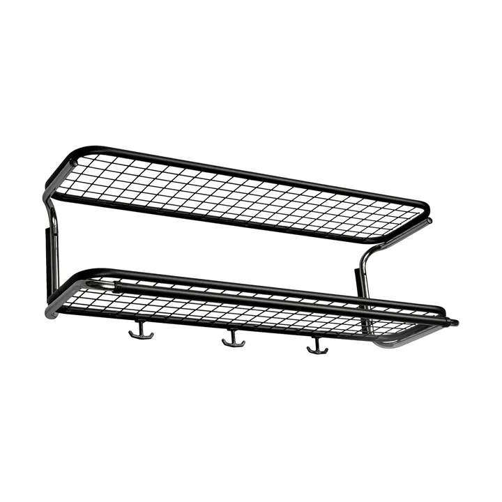 Étagère à chapeaux Classic 650 - noir/chrome, 2 niveaux, 70 cm - Essem Design