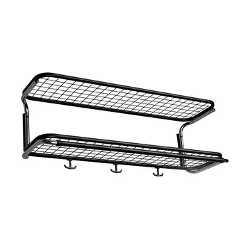 Étagère à chapeaux Classic 650 - noir/chrome, 2 niveaux, 80 cm - Essem Design