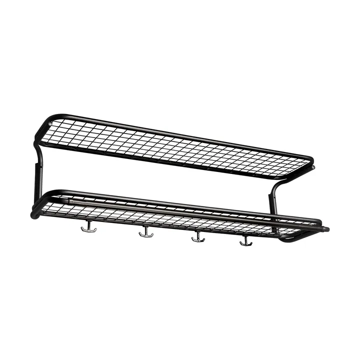 Étagère à chapeaux Classic 650 - noir/noir, 2 niveaux, 90 cm - Essem Design