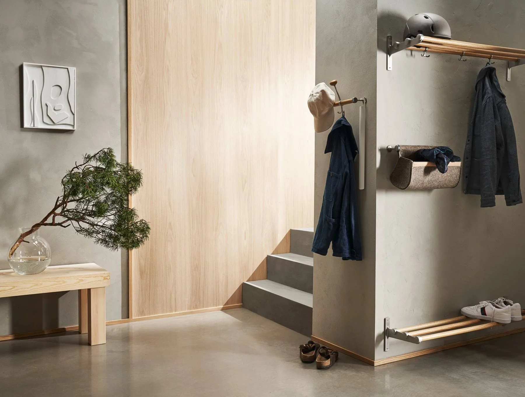 Étagère à chapeaux, étagère à chaussures Nostalgi, Blanc-frêne, 100 cm Essem Design