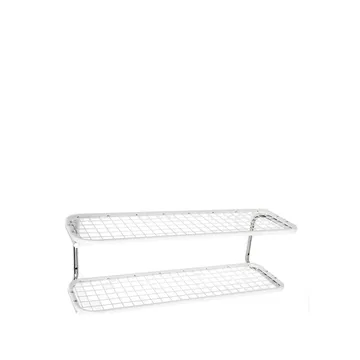 Étagère à chaussures Classic 650 - blanc/chrome, 2 niveaux, 100 cm
 - Essem Design