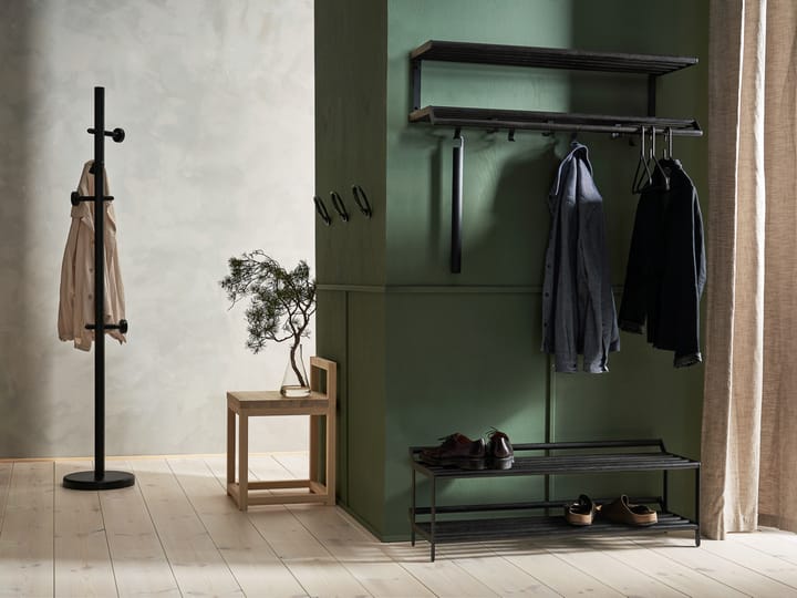Etagère à chaussures Tamburin 60 cm, Chêne peint noir-noir Essem Design
