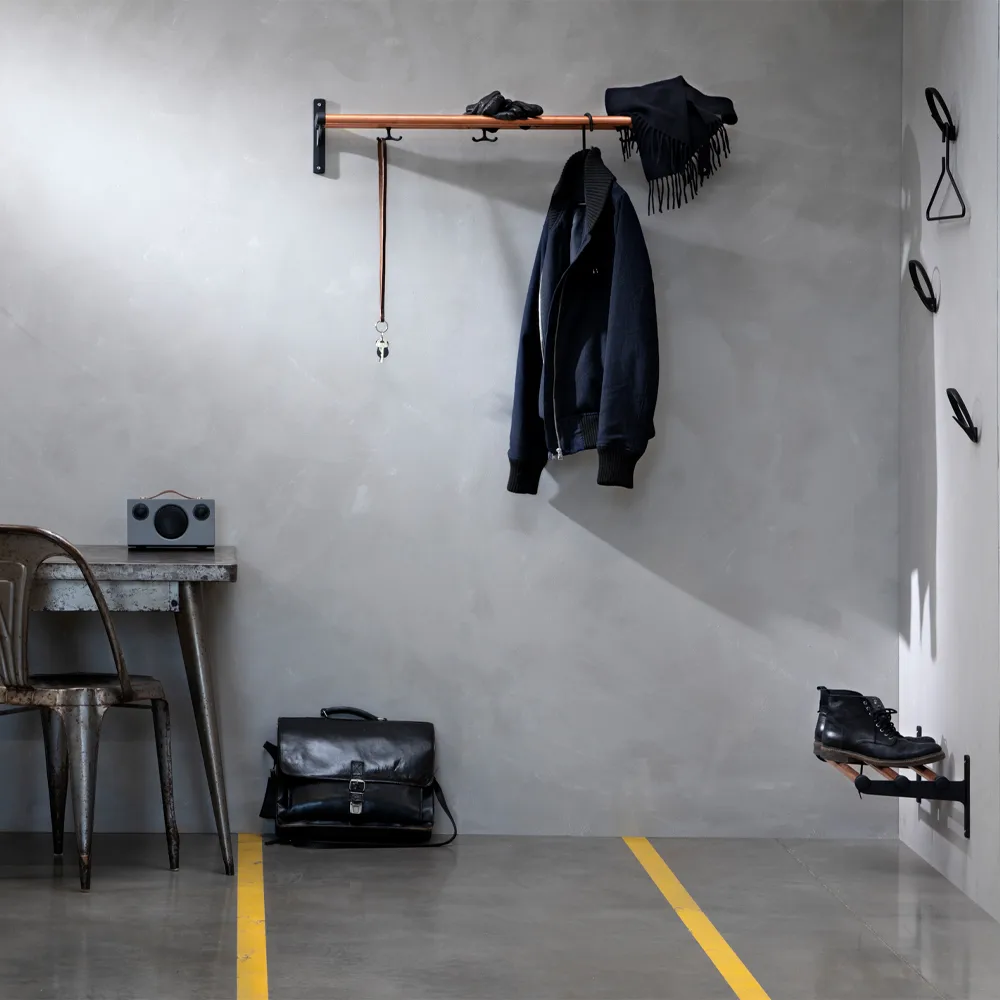 Étagère à chaussures/à chapeaux Nostalgi, noyer, structure noire Essem Design