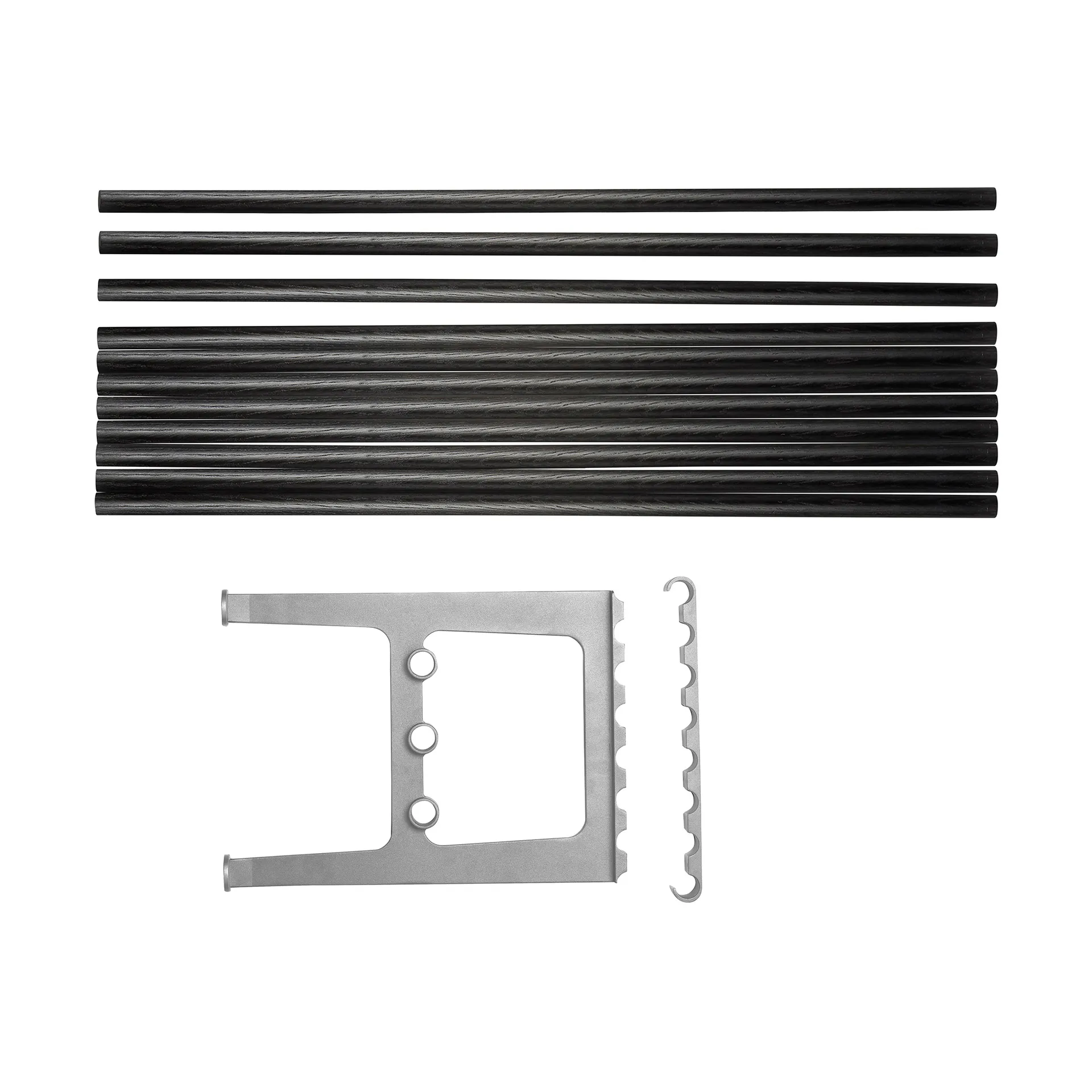 Extension de banc Nostalgi 100 cm, Chêne teinté en noir-aluminium Essem Design