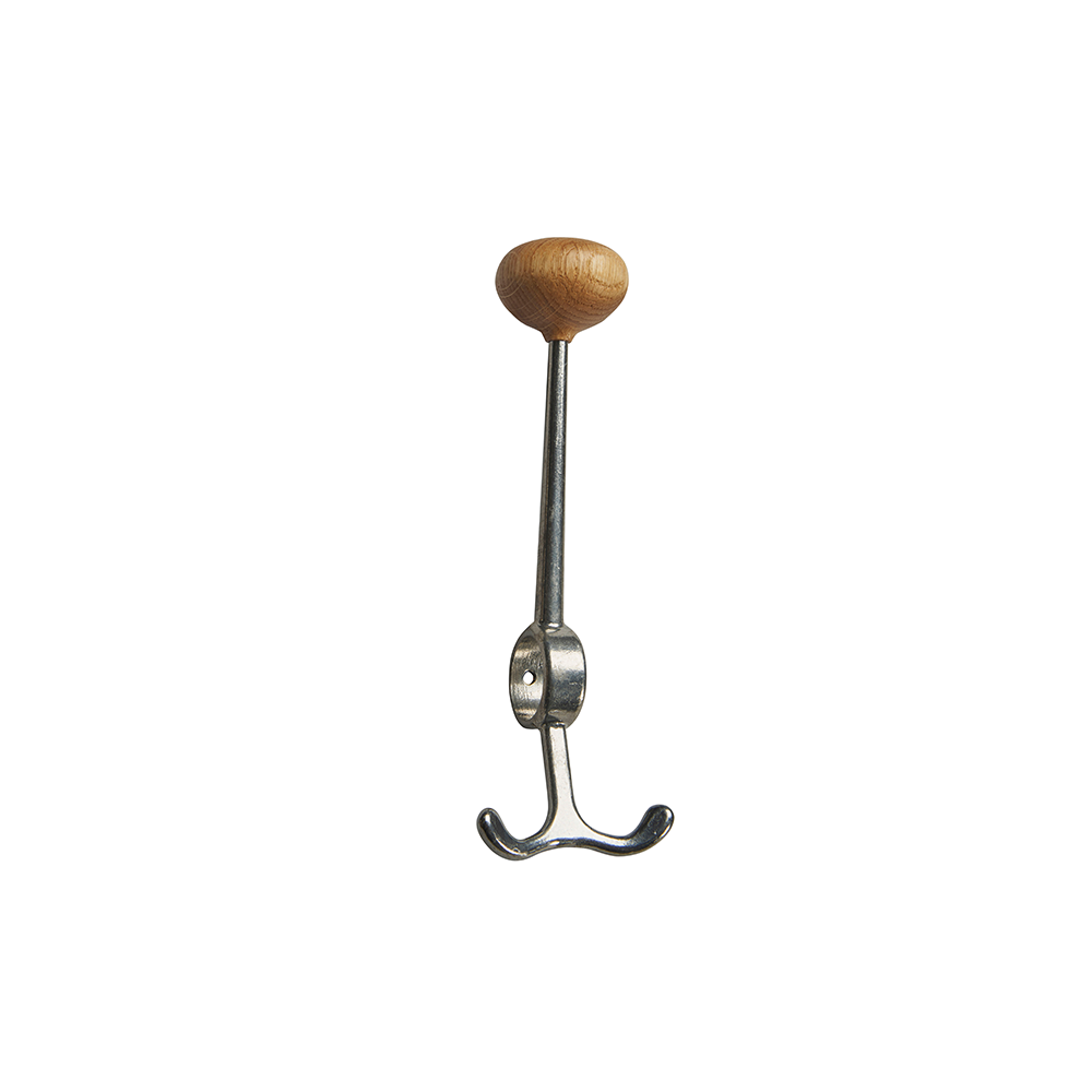 Essem Design Patère Oskar aluminium, bouton en chêne