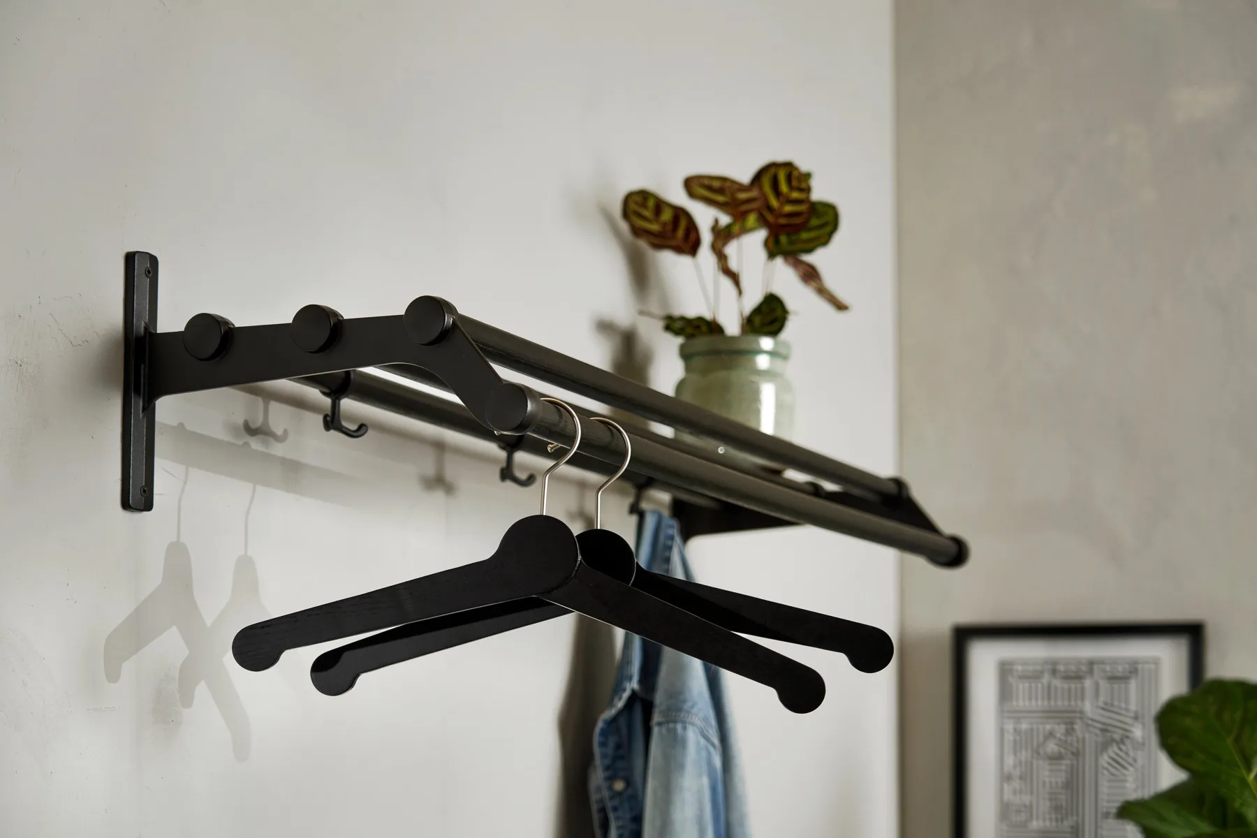 Porte-manteau Nostalgi, 3 pièces, Noir Essem Design