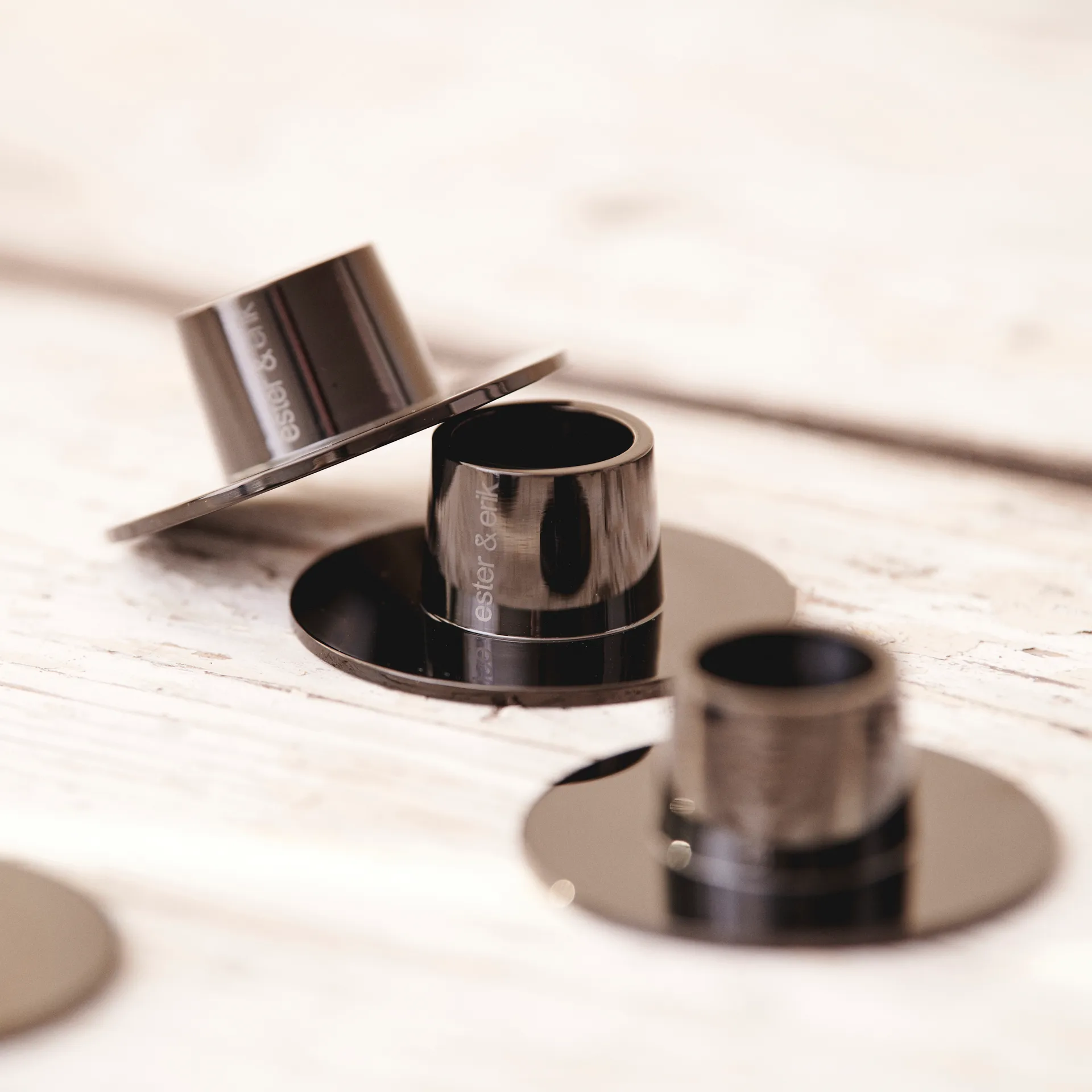 Bougeoir ester & erik brillant lot de 2, Noir ester & erik