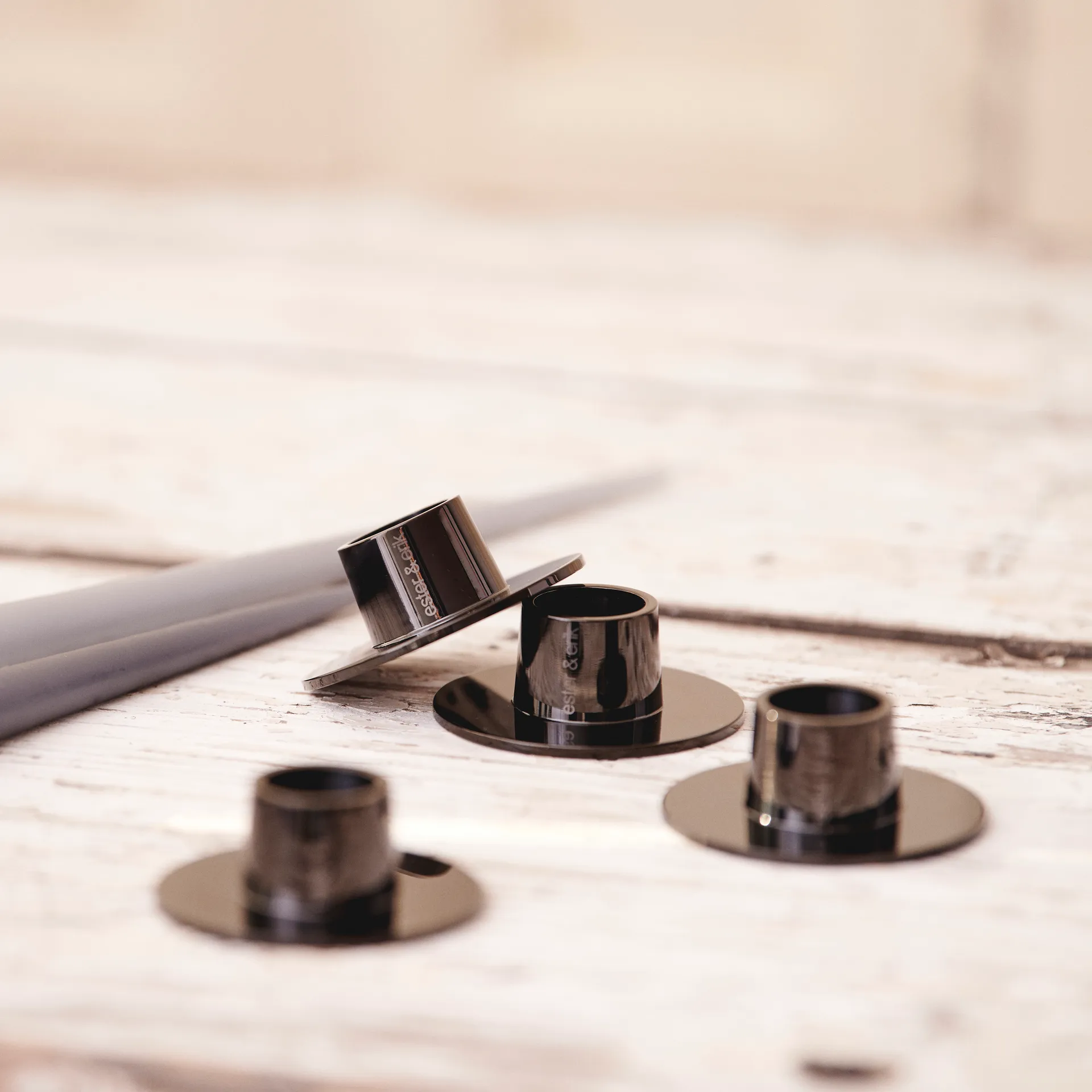 Bougeoir ester & erik brillant lot de 2, Noir ester & erik