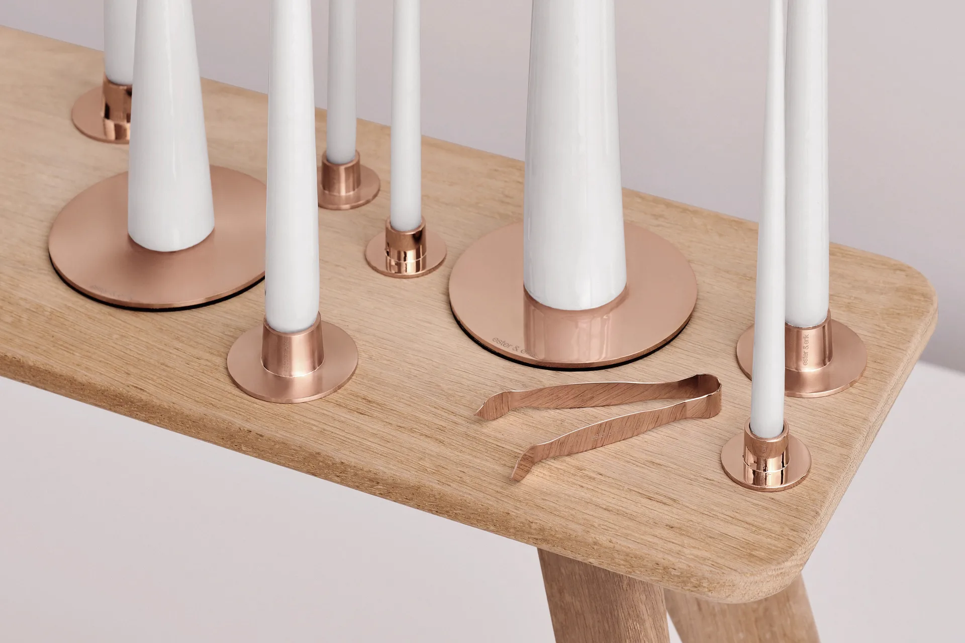 Bougeoir ester & erik brillant lot de 2, Or rosé ester & erik