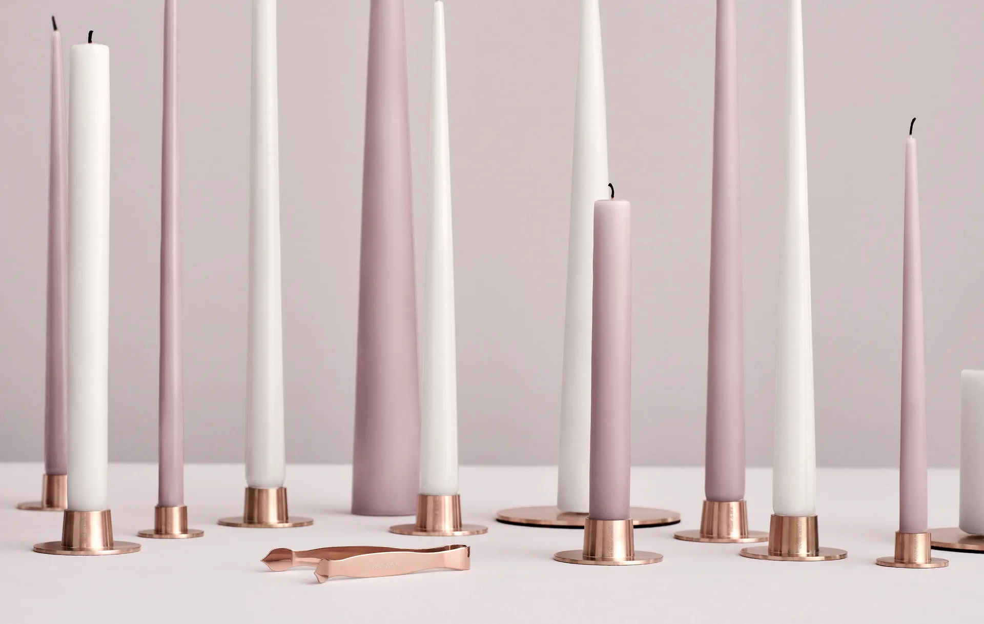 Bougeoir ester & erik brillant lot de 2, Or rosé ester & erik