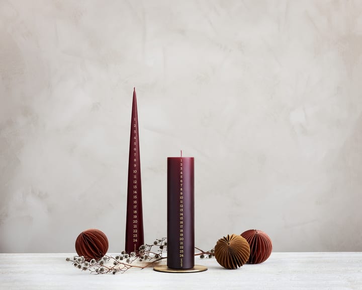 Bougie calendrier ester & erik 37 cm, 44/2 deep wine ester & erik
