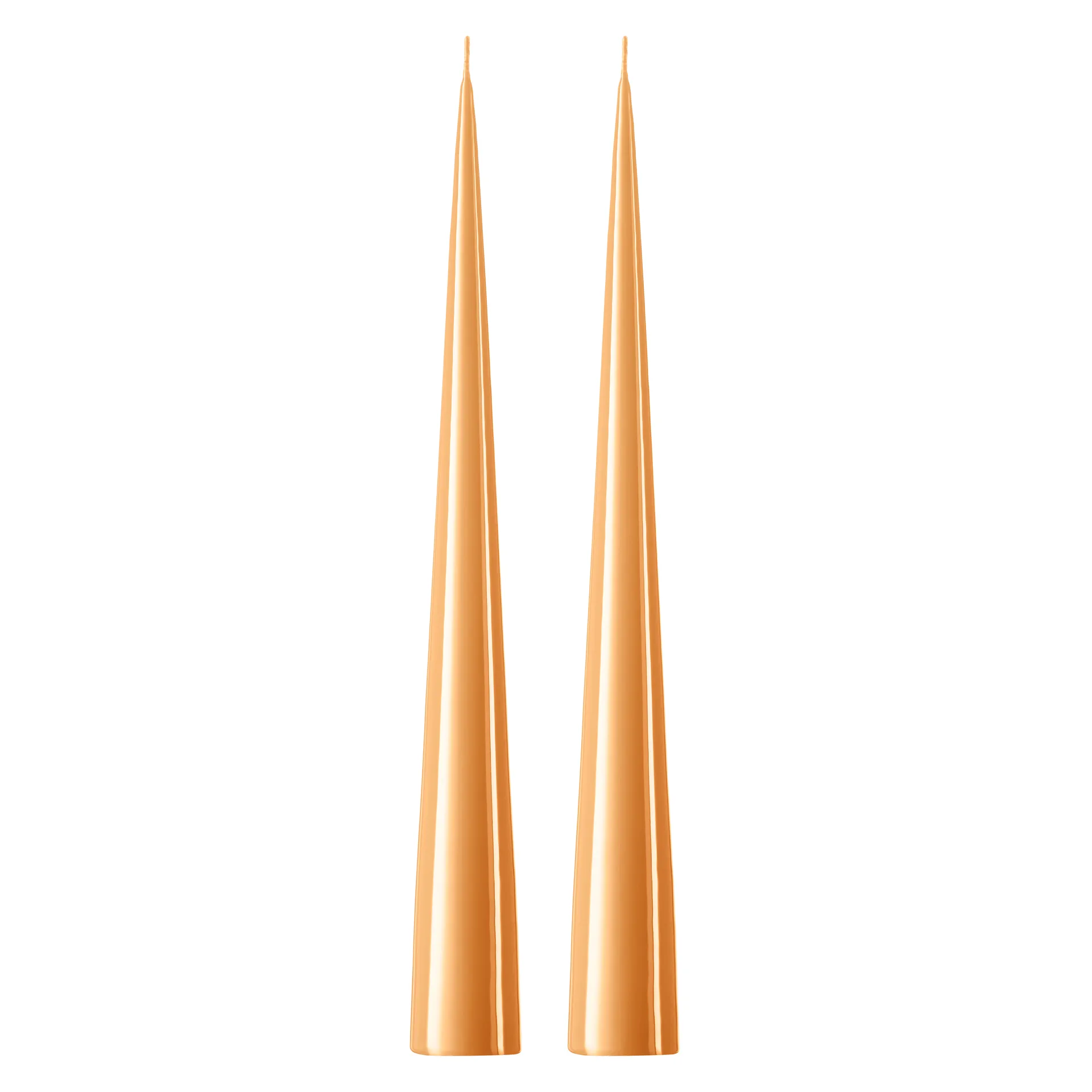 Bougie cônique ester & erik 37 cm Lot de 2 lacquées, Abricot foncé 19-0 ester & erik