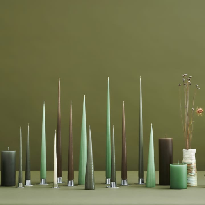 Bougie cônique ester & erik 37 cm Lot de 2 lacquées, Green soil 70-0 ester & erik