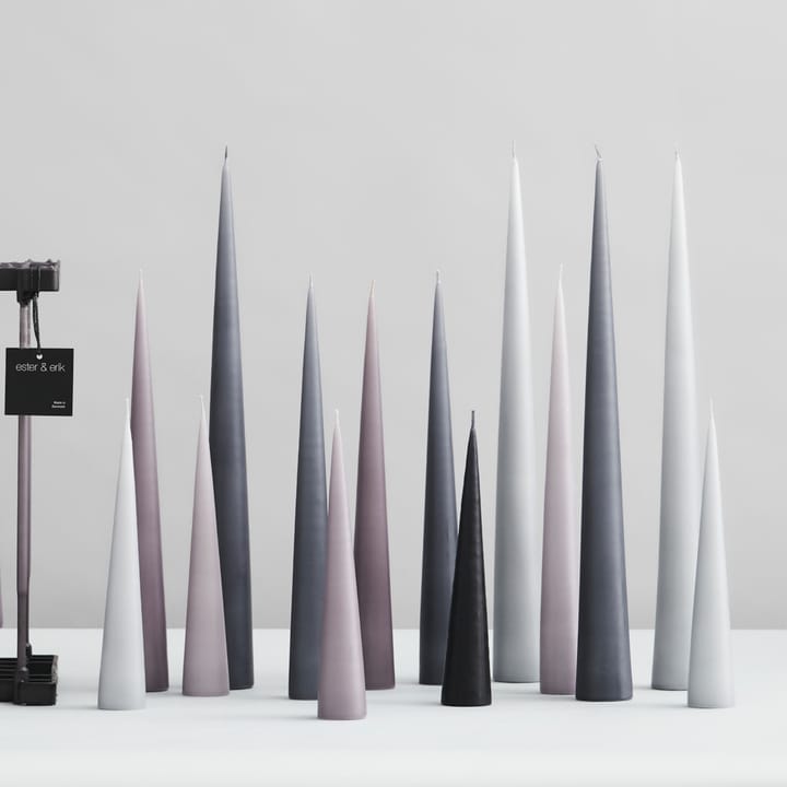 Bougie cônique ester & erik 37 cm Lot de 2 mat, Dark slate 74 ester & erik