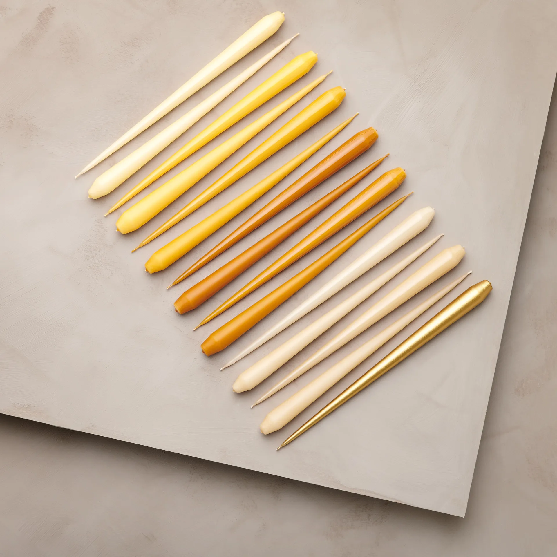 Bougie ester & erik 32cm Lot de 4 métallique, Gold ester & erik