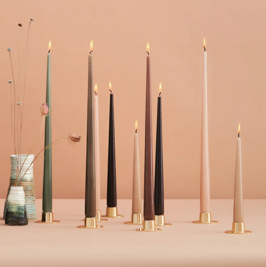 Bougie ester & erik Lot de 4 laquée, raw black, 42 cm ester & erik