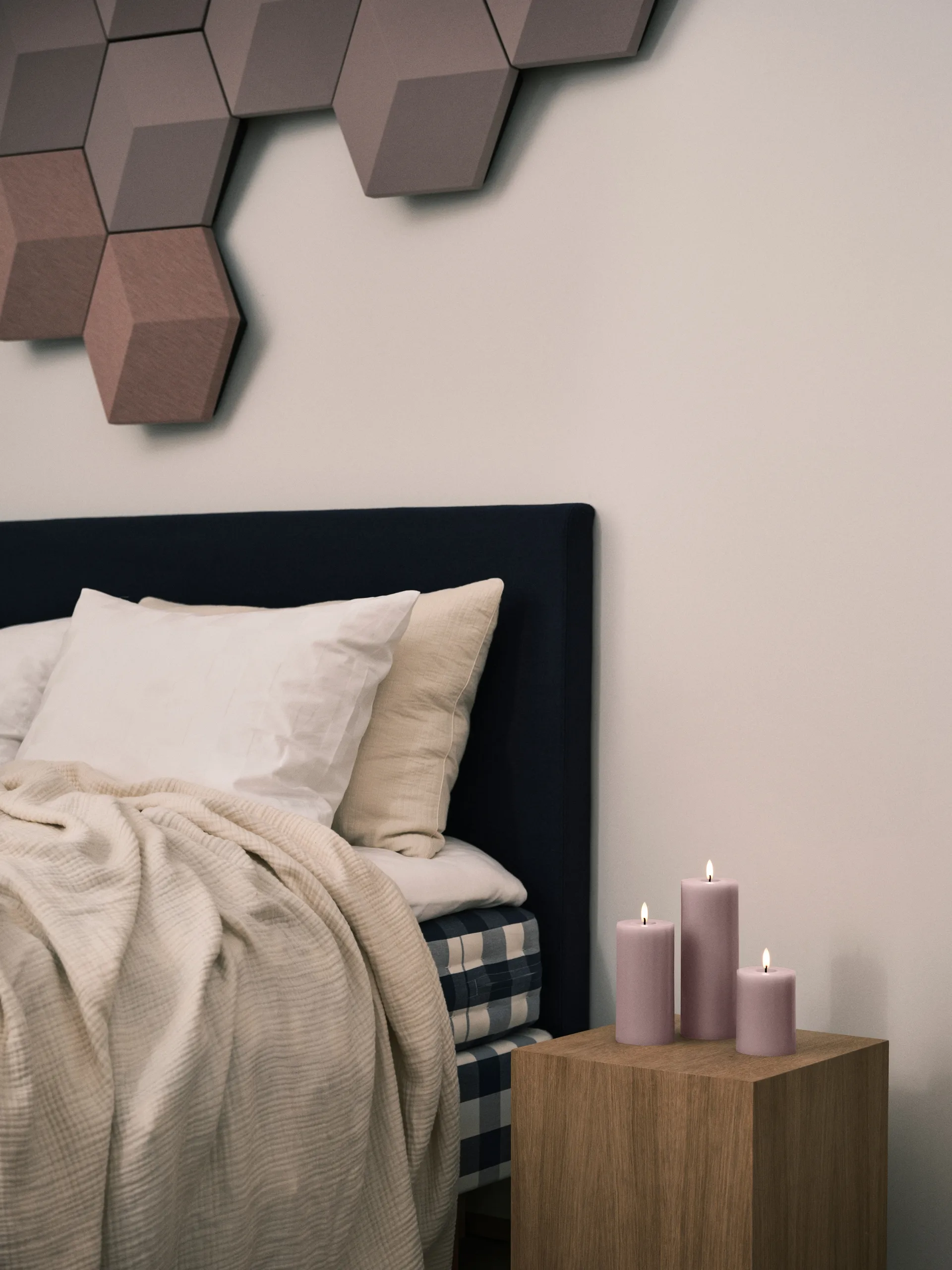 Bougie LED bloc Ester & Erik, 52 Soft Rose, 10cm ester & erik