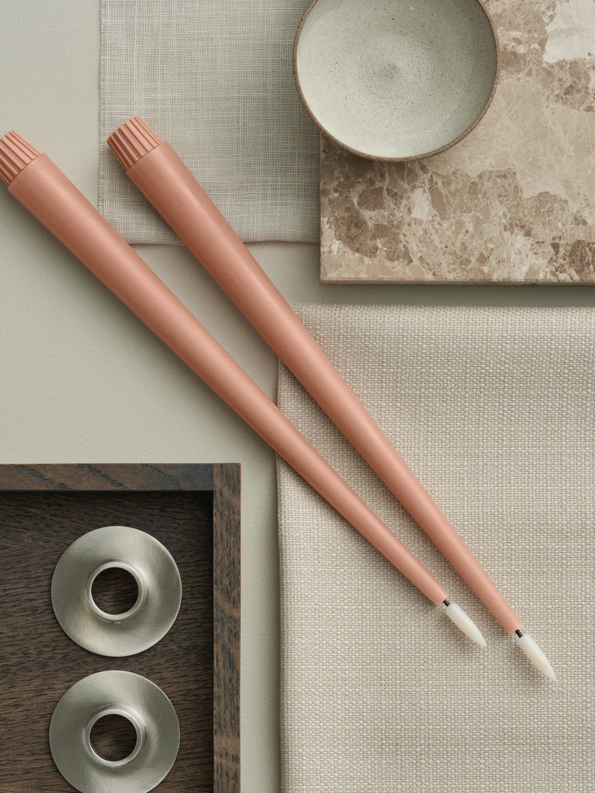 Bougies LED ester & erik lot de 2, 20 Rosy caramel , 30 cm ester & erik