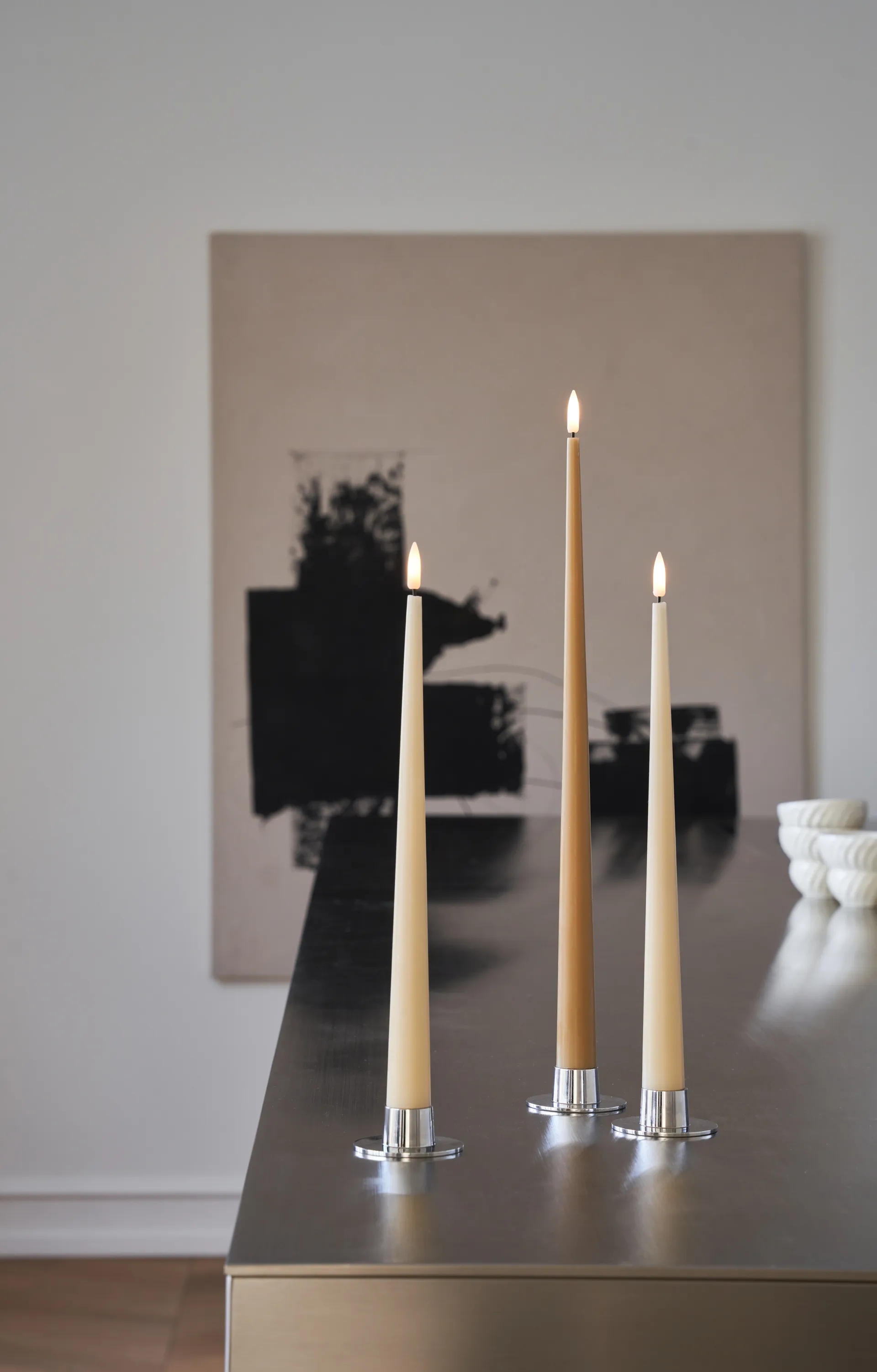 Bougies LED ester & erik lot de 2, 27 Almond butter, 40cm ester & erik