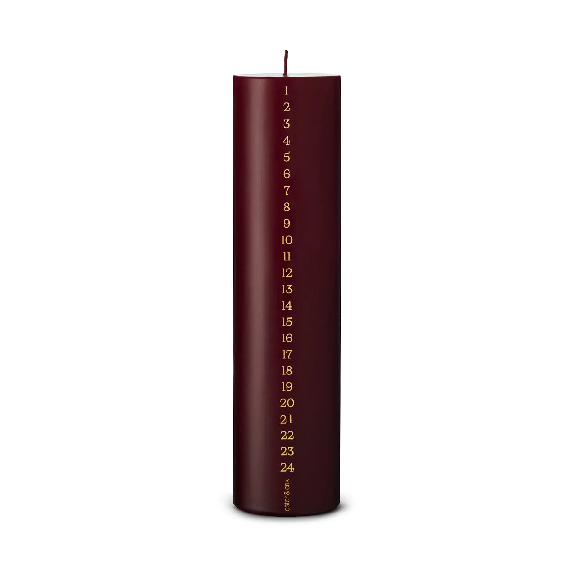 ester & erik bougie calendaire 25 cm, 44/2 deep wine ester & erik