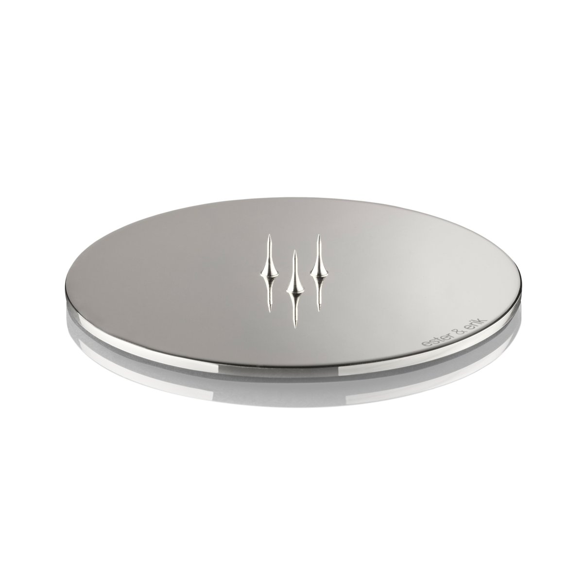 ester & erik Plat à bougie ester & erik 12 cm Brillant Argenté