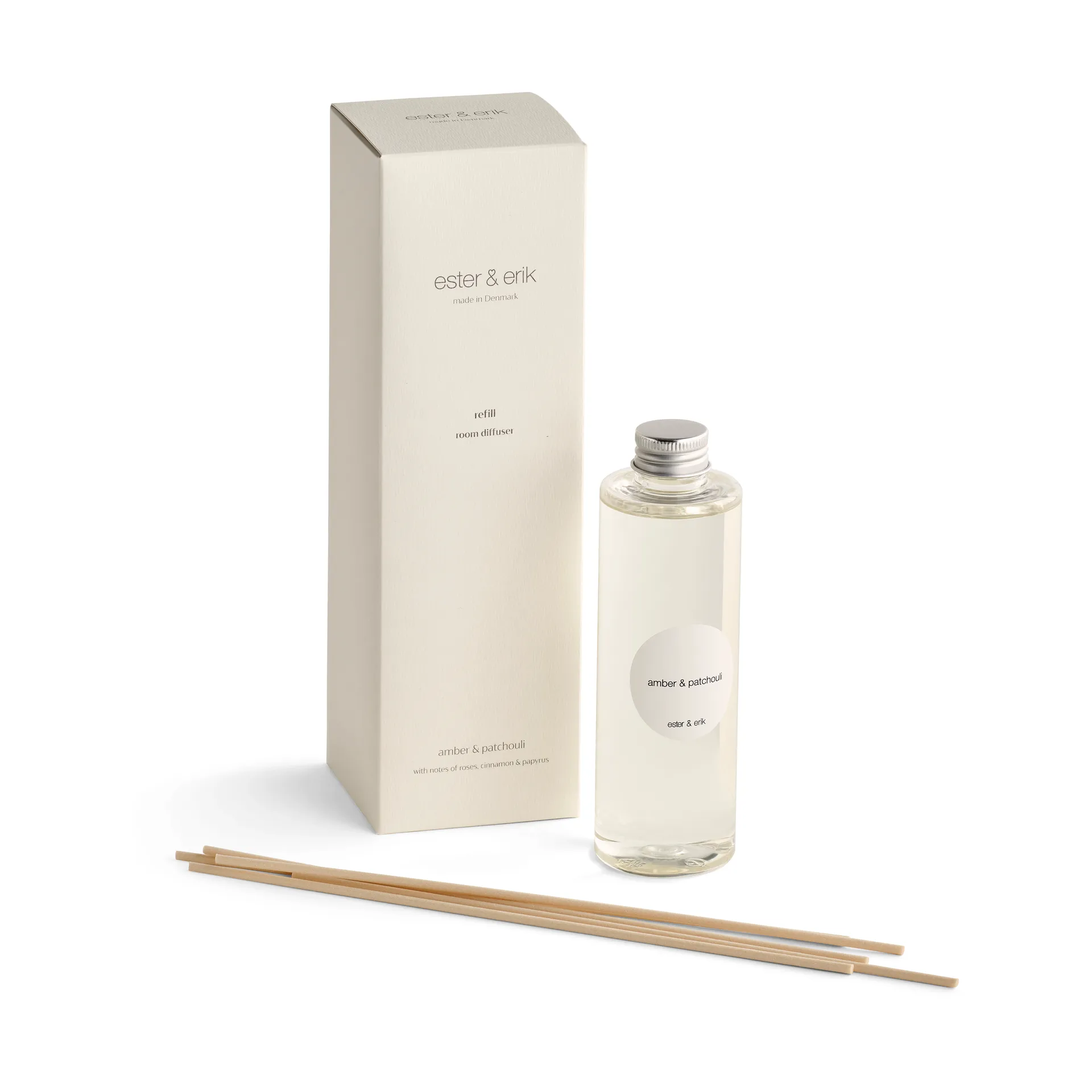 Recharge bâtonnets parfumés ester & erik, Amber & patchouli ester & erik