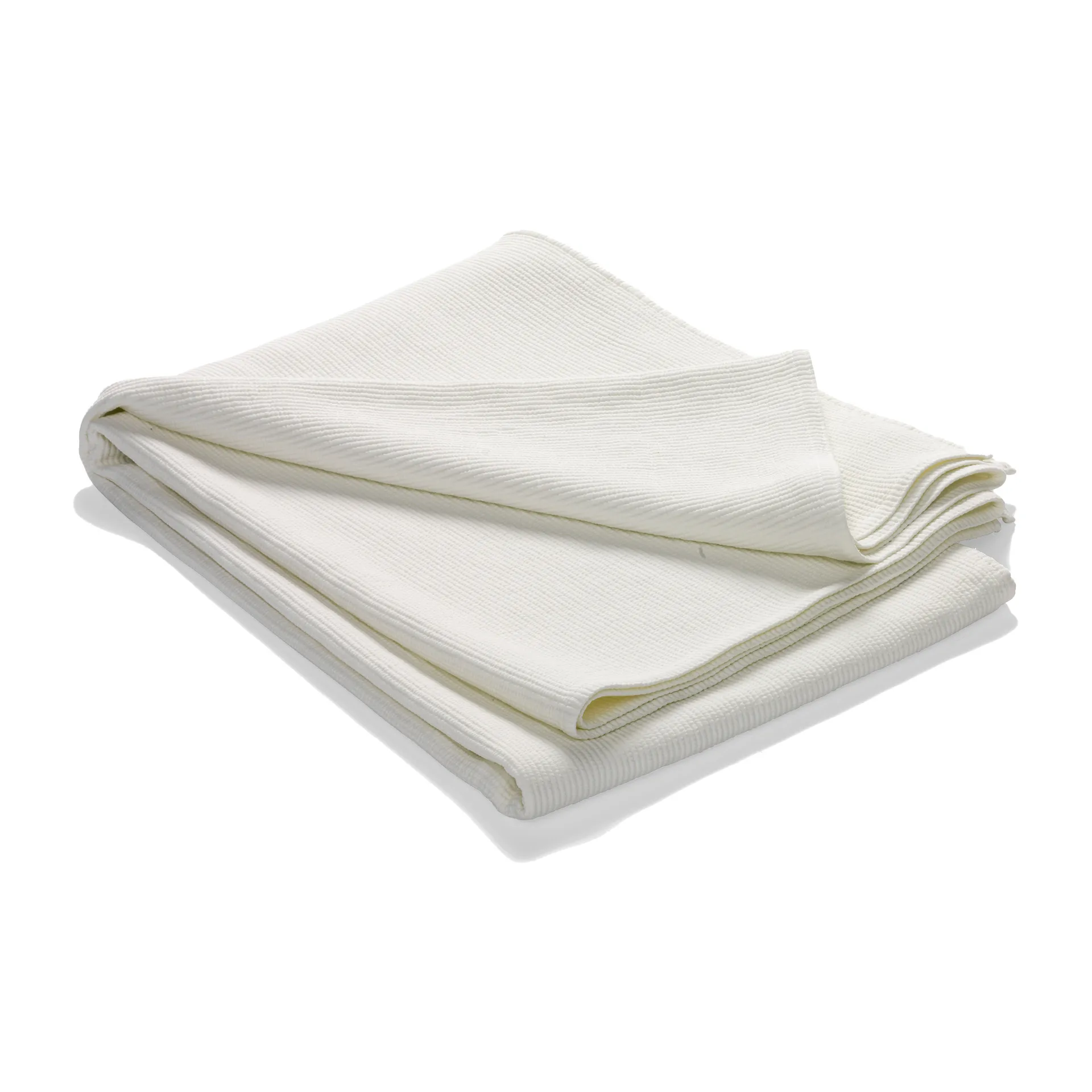 Couvre-lit en coton délavé Stripe 260x260, Blanc cassé Etol Design