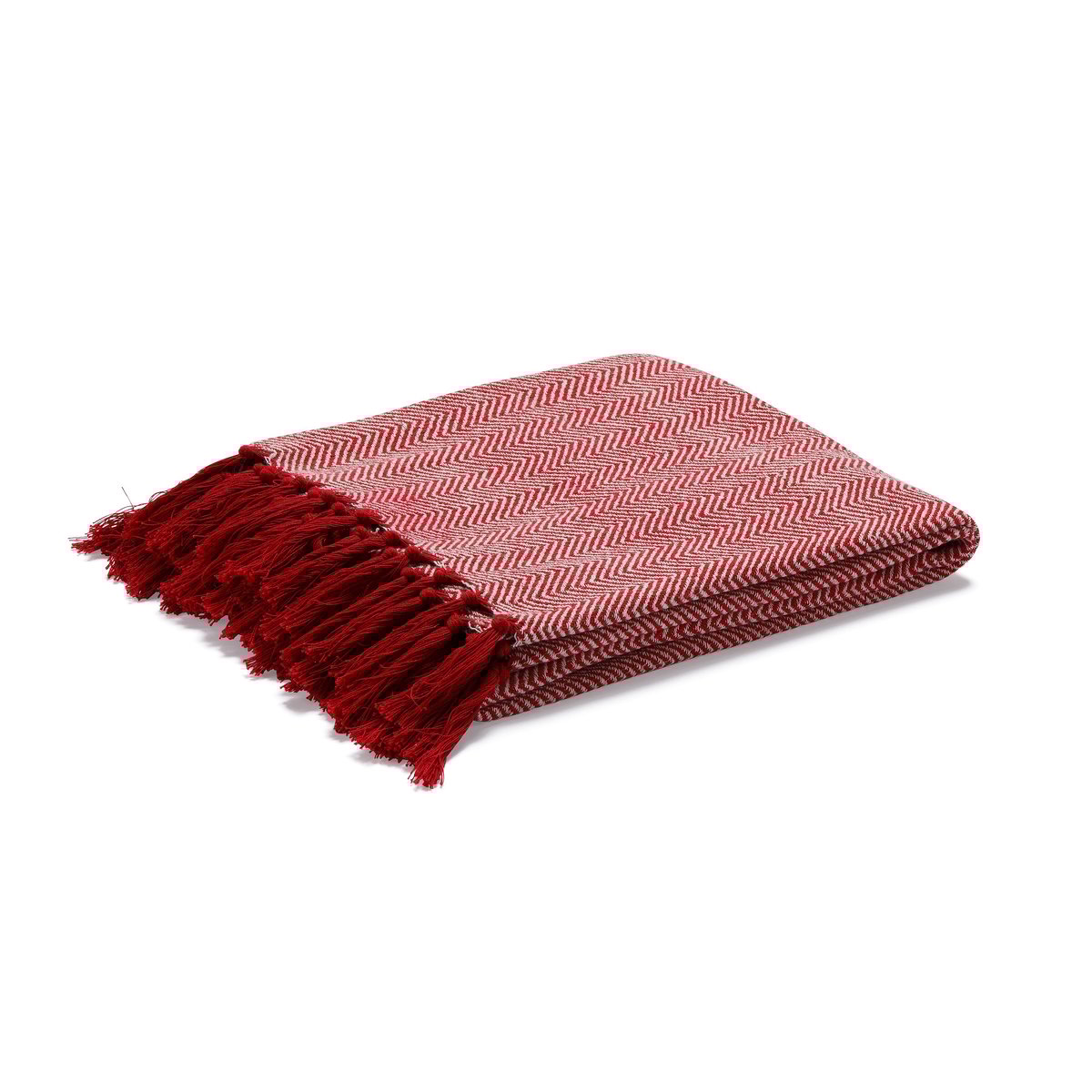 Etol Design Plaid Fishbone rouge | Design Scandinave | Plaids & couvertures en coton | Beige
