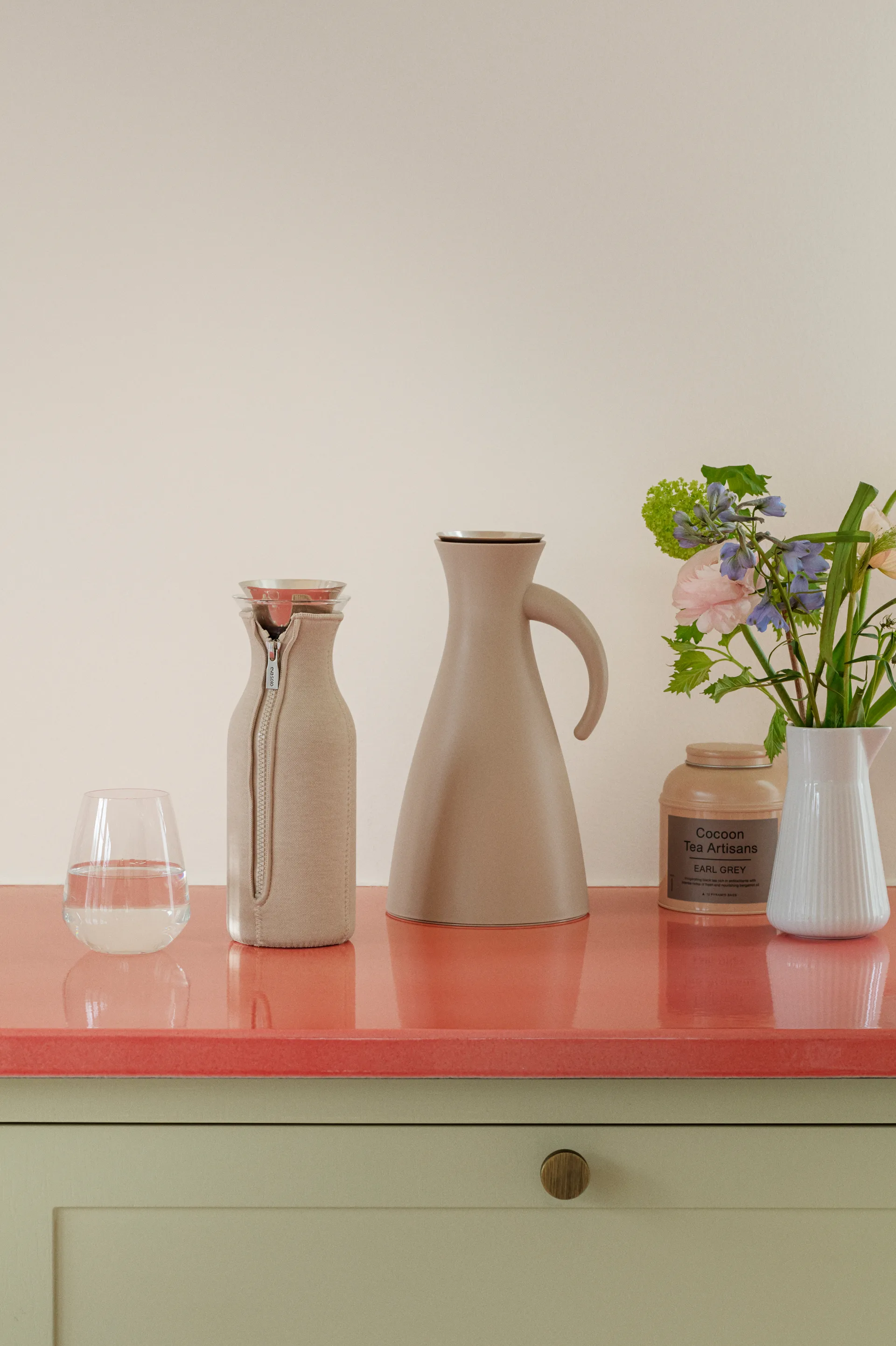 Carafe rafraîchissante Eva Solo à housse tissée, Caramel cream Eva Solo