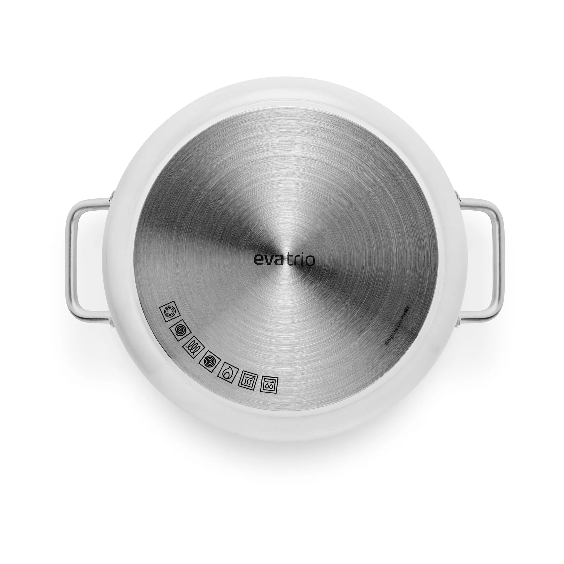 Casseroles en céramique Eva Trio White Line Slip-Let, 3 pièces, Acier inoxydable Eva Solo