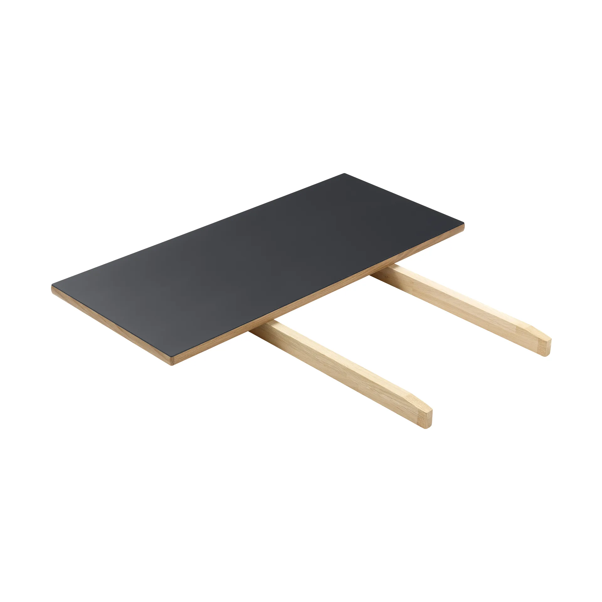 Allonge C35L 82x37 cm, Linoléum noir – chêne naturel, vernis à base d’eau FDB Møbler