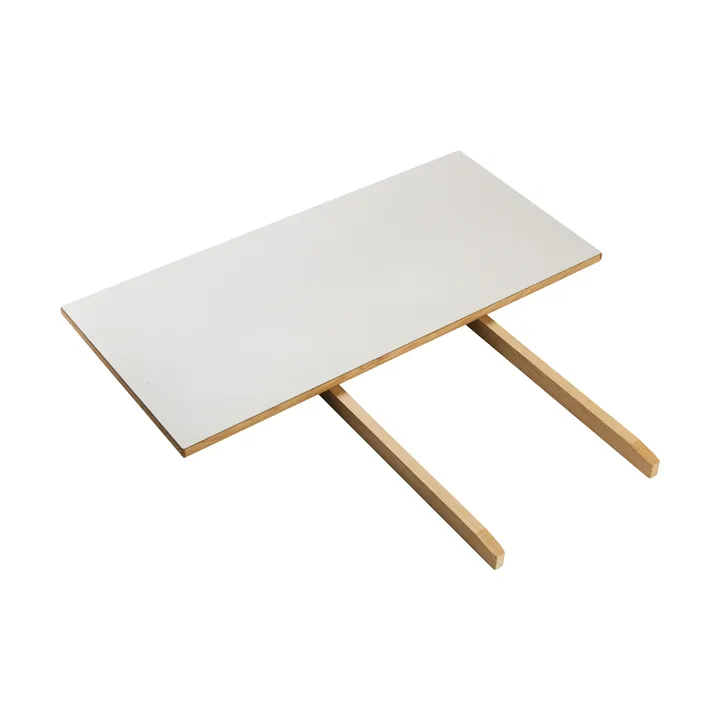 Allonge C35S 95x45 cm - Linoléum gris clair – chêne naturel, vernis à base d’eau - FDB Møbler