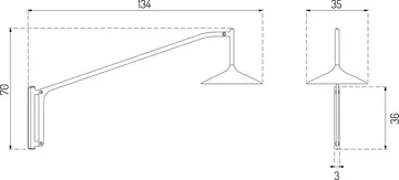 Applique U17 Hasle - Blanc huître, 134 cm - FDB Møbler