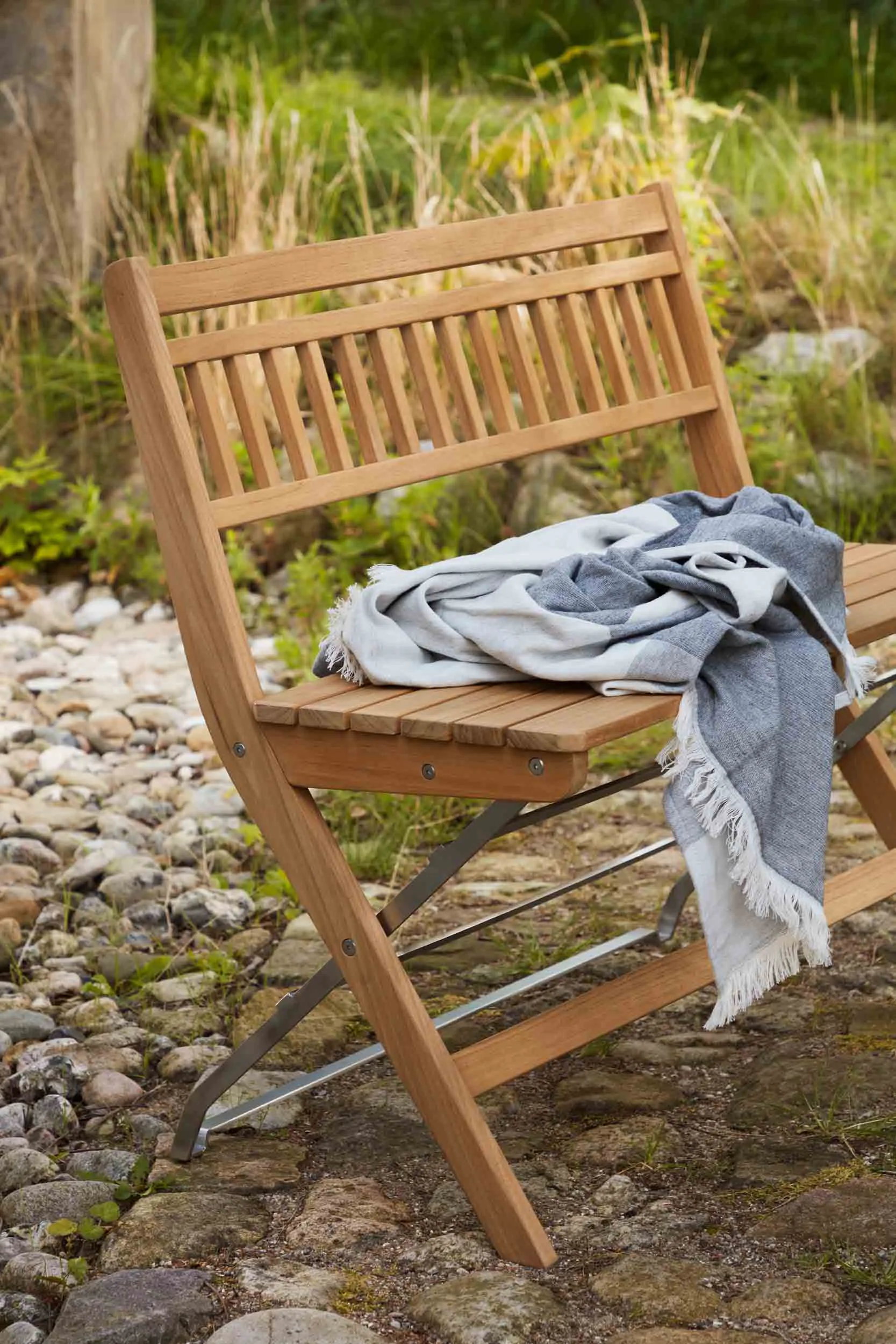 Banc de balcon M24 Lilleø, Teck-acier inoxydable FDB Møbler